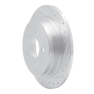 Ford Explorer Sport Brake Rotor (1) - Rear Right - R1 Concepts - Drilled & Slotted - Silver - `03-`05